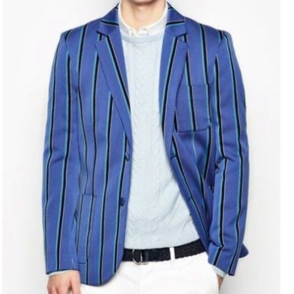 Blue striped boating blazer, NEW Jack Wills Ordway unisex preppy academic jacket - Picture 9 of 10
